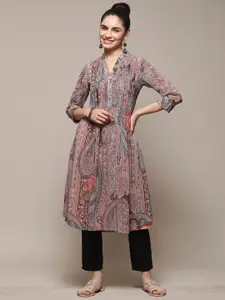 Biba Ethnic Motifs Printed Mandarin Collar A-Line Kurta