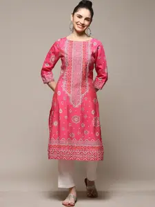 Biba Ethnic Motifs Printed Straight Kurta