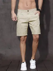 Roadster Men Beige Printed Regular Fit Chino Shorts