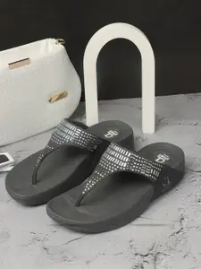 Carlton London sports Grey Embellished Wedge Sandals