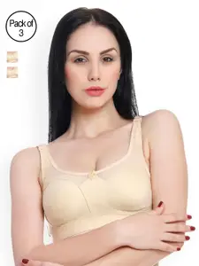 Innocence Pack of 3 Non Wired Full Coverage Non Padded Everyday Bra BBAPLIN44510_40