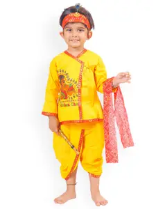 BAESD Boys Printed Straight Kurta With Dhoti Pant