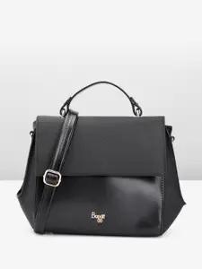 Baggit Solid PU Structured Satchel With Minimal Textured Detail