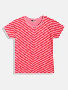 Eteenz Girls Striped Premium Cotton T-shirt