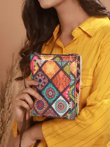 Sangria Brown Ethnic Motifs Printed Sling Handbags