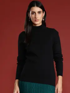 all about you Ribbed Turtle Neck Pullover