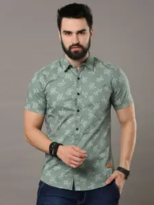 Tallwalker Abstract Printed Standard Slim Fit Cotton Casual Shirt