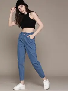 The Roadster Lifestyle Co. Women Mom-Fit High-Rise Stretchable Jeans