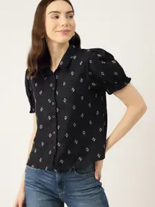 DressBerry Ikat Print Shirt Style Top