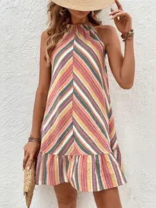 StyleCast Striped A-Line Dress