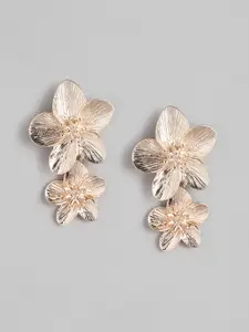 Forever New Rose Gold-Plated Floral Drop Earrings