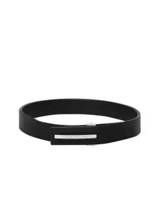 Louis Philippe Men Black Solid Formal Leather Belt