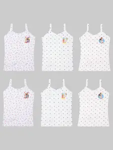 CAREPLUS Girls Pack Of 6 Printed Pure Cotton Camisoles