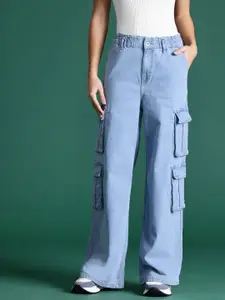 DressBerry Women Straight Fit Stretchable Cargo Jeans