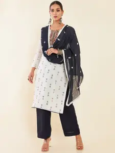 Soch Geometric Embroidered Pure Cotton Unstitched Dress Material