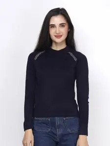 JoE Hazel Embellished Acrylic Pullover Sweater
