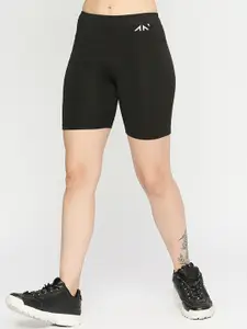 AESTHETIC NATION Women Skinny Fit High-Rise Sports Shorts