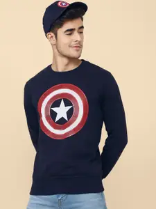 Free Authority Captain America Printed Cotton Sweatshirt