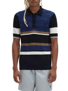 Fred Perry Striped Printed Polo Collar Cotton T-shirt