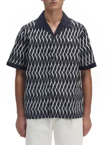 Fred Perry Abstract Printed Polo Collar Cotton T-shirt