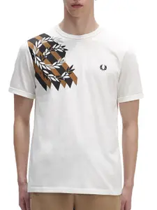 Fred Perry Abstract Printed Cotton Casual T-Shirt