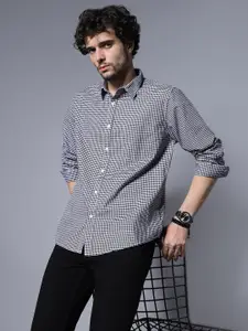 High Star Classic Regular Fit Micro Checked Pure Cotton Casual Shirt
