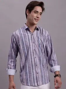 JAINISH Striped Spread Collar Classic Regular Fit Casual Shirt