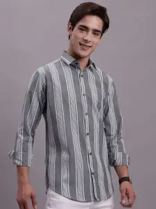 JAINISH Striped Spread Collar Classic Regular Fit Cotton Casual Shirt