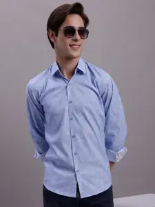 JAINISH Classic Geometric Printed Opaque Formal Shirt