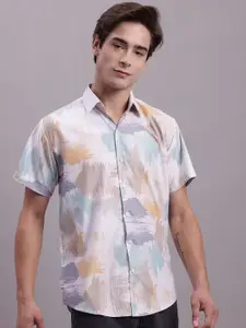 JAINISH Abstract Printed Spread Collar Classic Regular Fit Casual Shirt