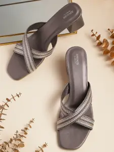 Anouk Woven Striped Block Heels