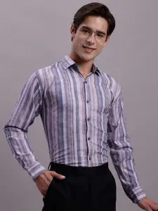 JAINISH Classic Vertical Stripes Opaque Formal Shirt