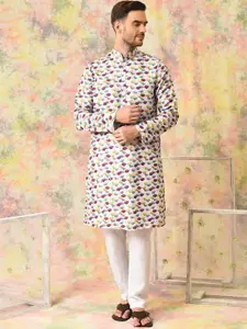 Hangup Floral Printed Regular Kurta With Pyjamas