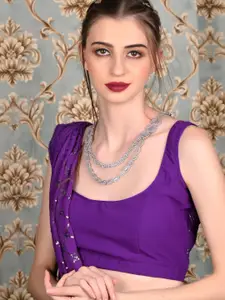 ODETTE  Faux Stone Studded Alloy Choker Necklace Jewellery Set