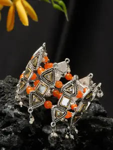 Sangria Silver-Plated Stone-Beaded Cuff Bracelet