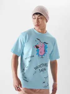 The Souled Store Courage Kinda Antisocial Round Neck Cotton Casual T-Shirt