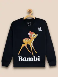 Kids Ville Girls Bambi Graphic Printed Cotton Sweatshirt