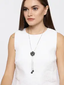 YouBella Black Silver-Plated Necklace
