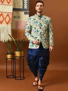 hangup trend Regular Kurta With Dhoti Pants & Waistcoat