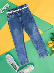 Pantaloons Junior Girls Mid Rise Heavy Fade Clean Look Jeans