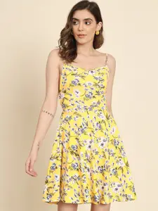 BAESD Floral Printed Tie-Up Detailed Fit & Flare Dress