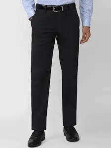 Peter England Men Slim Fit Pleated Formal Trousers