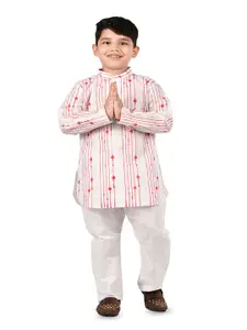 BAESD Boys Printed Regular Pure Cotton Kurta With Pyjamas