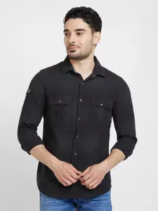 SPYKAR Spread Collar Classic Opaque Cotton Casual Shirt