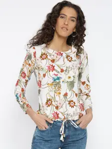 Style Quotient Women Off-White Printed Top