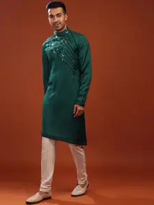 KALKI Fashion Striped Zari Kurta With Churidar