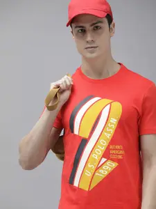 U.S. Polo Assn. Denim Co. Typography Printed Pure Cotton T-shirt