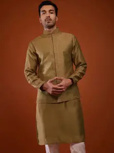 KALKI Fashion Straight Kurta With Trousers & With Nehru Jacket