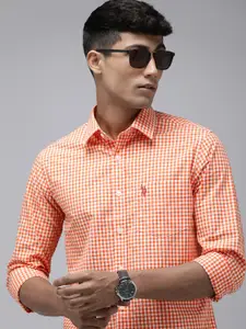 U.S. Polo Assn. Tailored Fit Gingham Checks Pure Cotton Casual Shirt