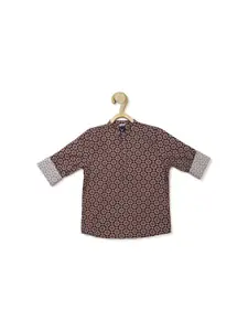 Allen Solly Junior Boys Slim Fit Ethnic Motifs Printed Opaque Pure Cotton Casual Shirt